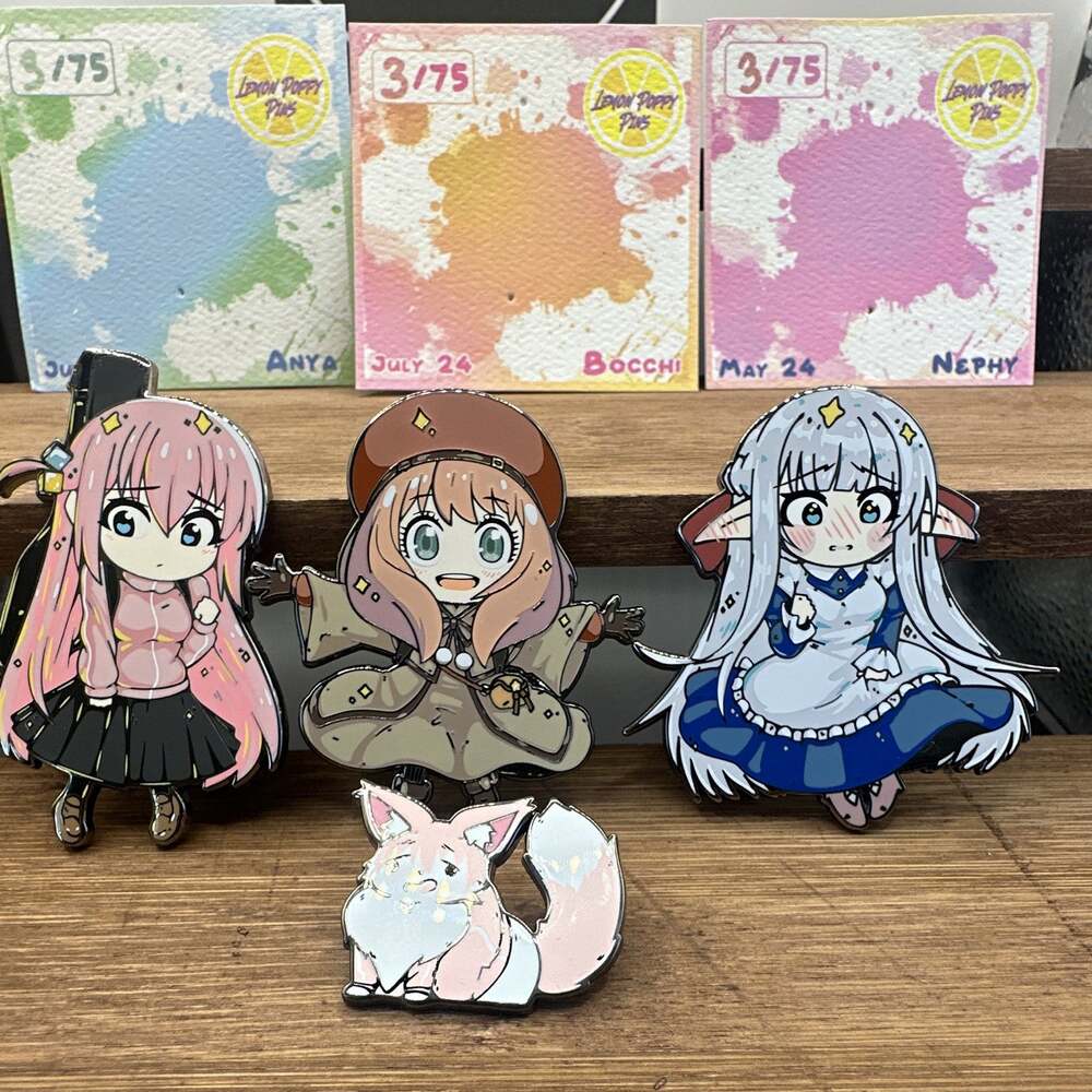 Lemon Poppy Pins Anya Forger Bocchi Nephy LE 3/75 Enamel Pins Lot x4 *free cat*